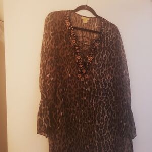 Leopard Print Sheer Women's Top